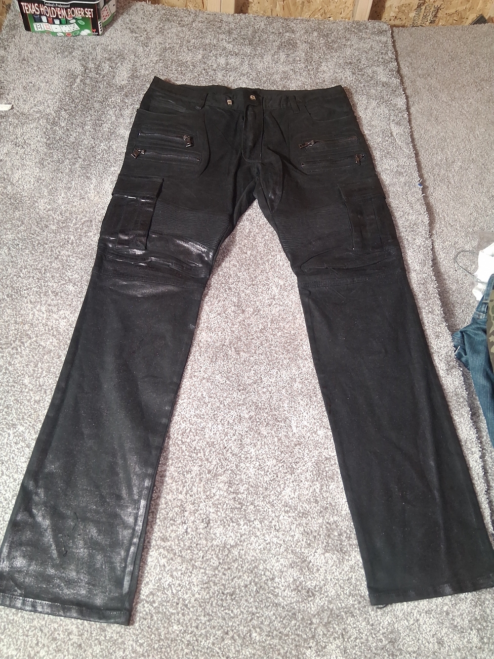 RARE Pierre Balmain Coated Biker Denim ORIG $695